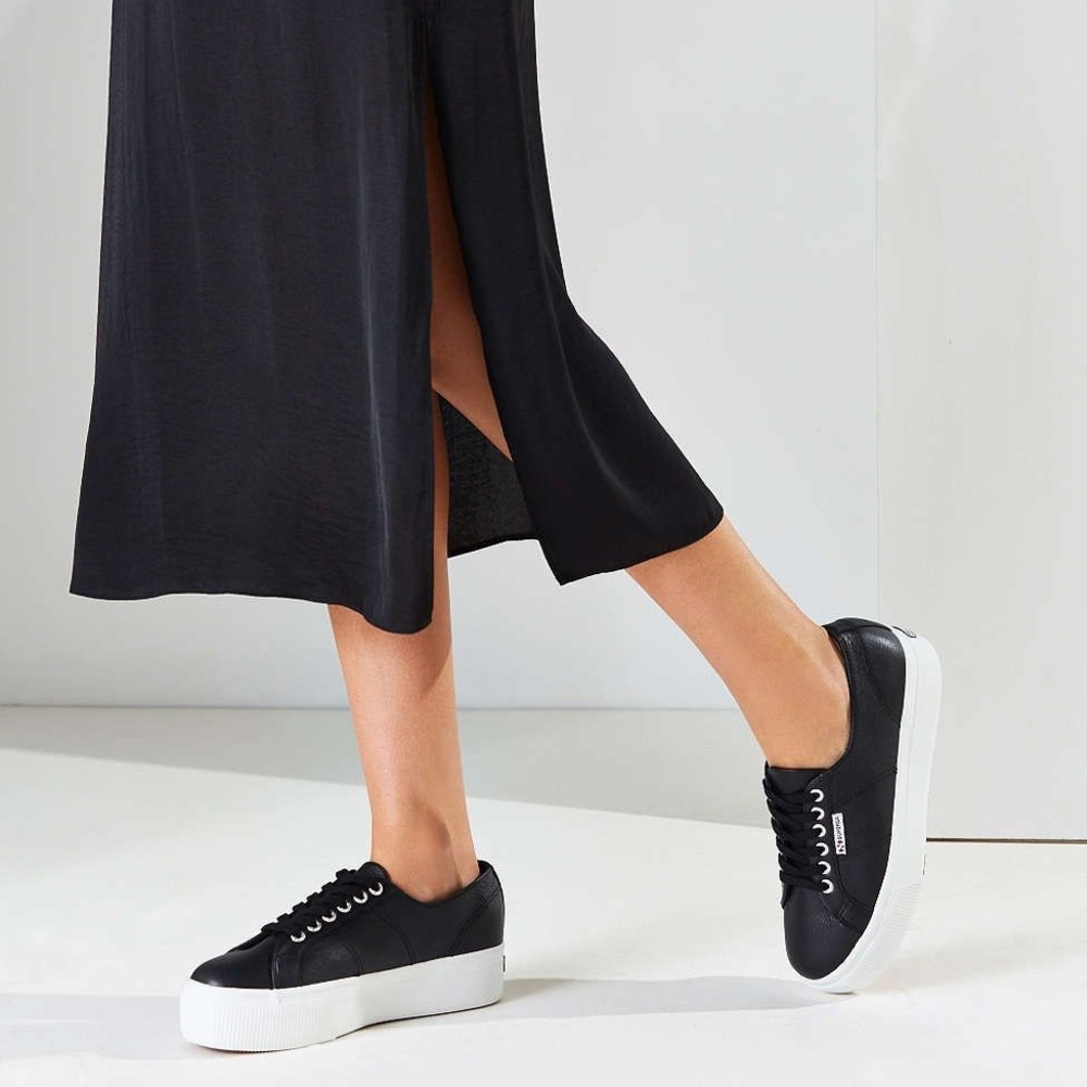 Superga leather platform sneakers